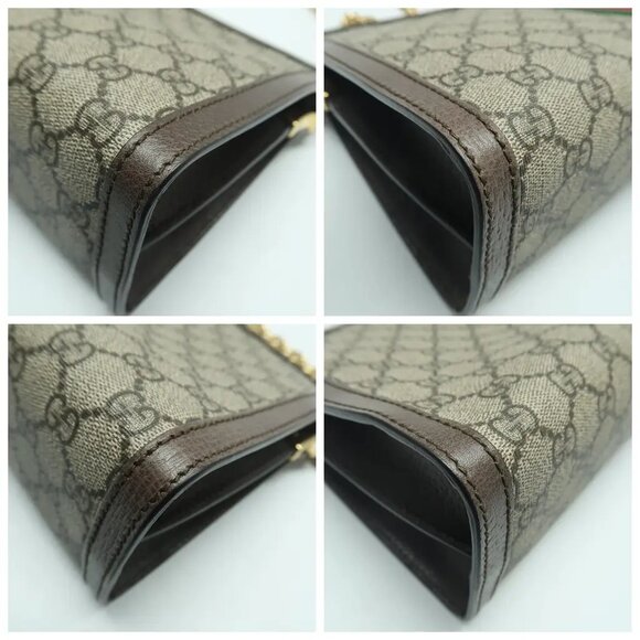 GUCCI Ophidia Chain Brown Canvas Shoulder Bag 1126-040125 - Picture 6 of 12